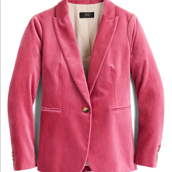 J.Crew Parker Pink Velvet Blazer - Picture 3 of 8